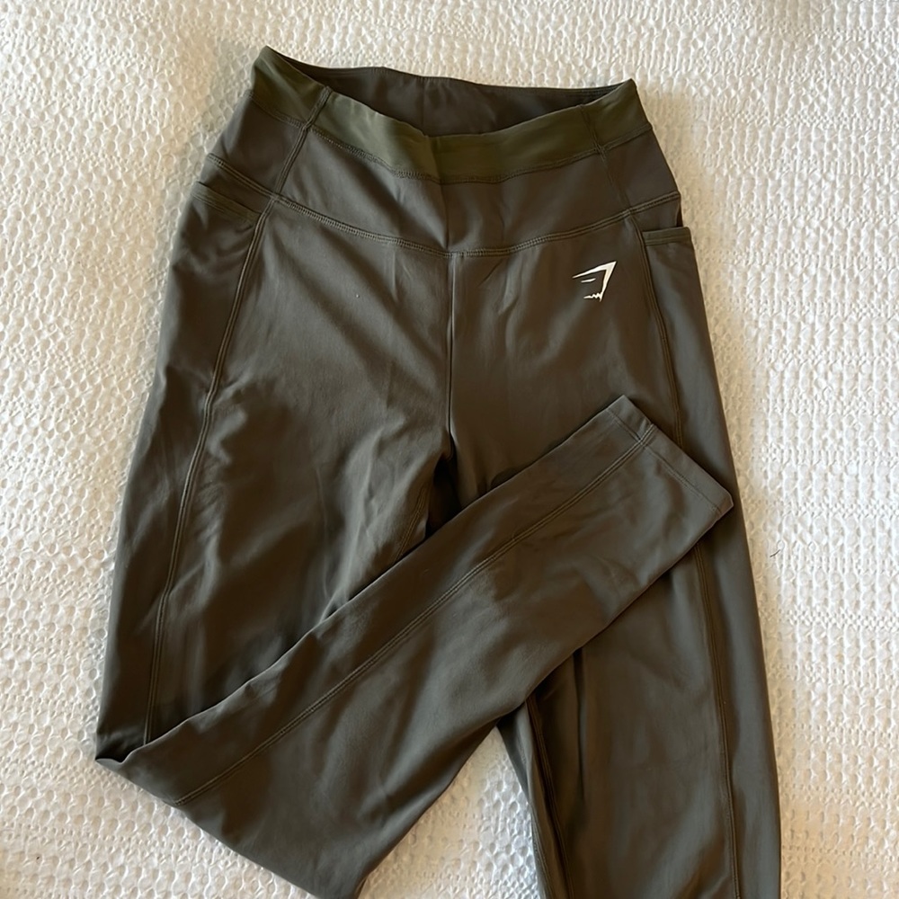Olive Green Gymshark Legging with Pockets